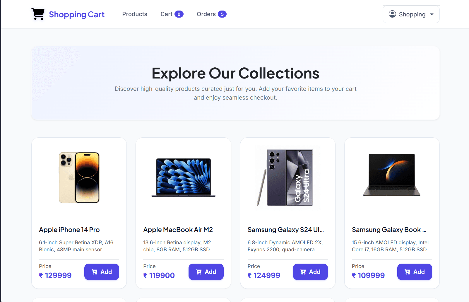 Shopping Cart App