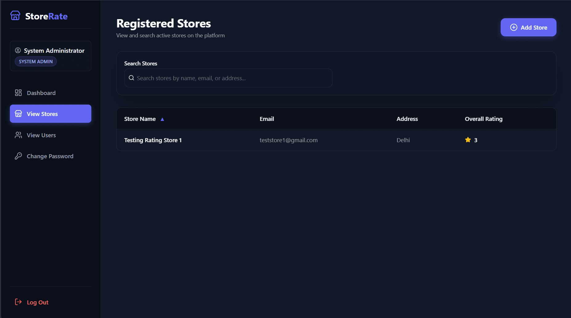 Store Rating App